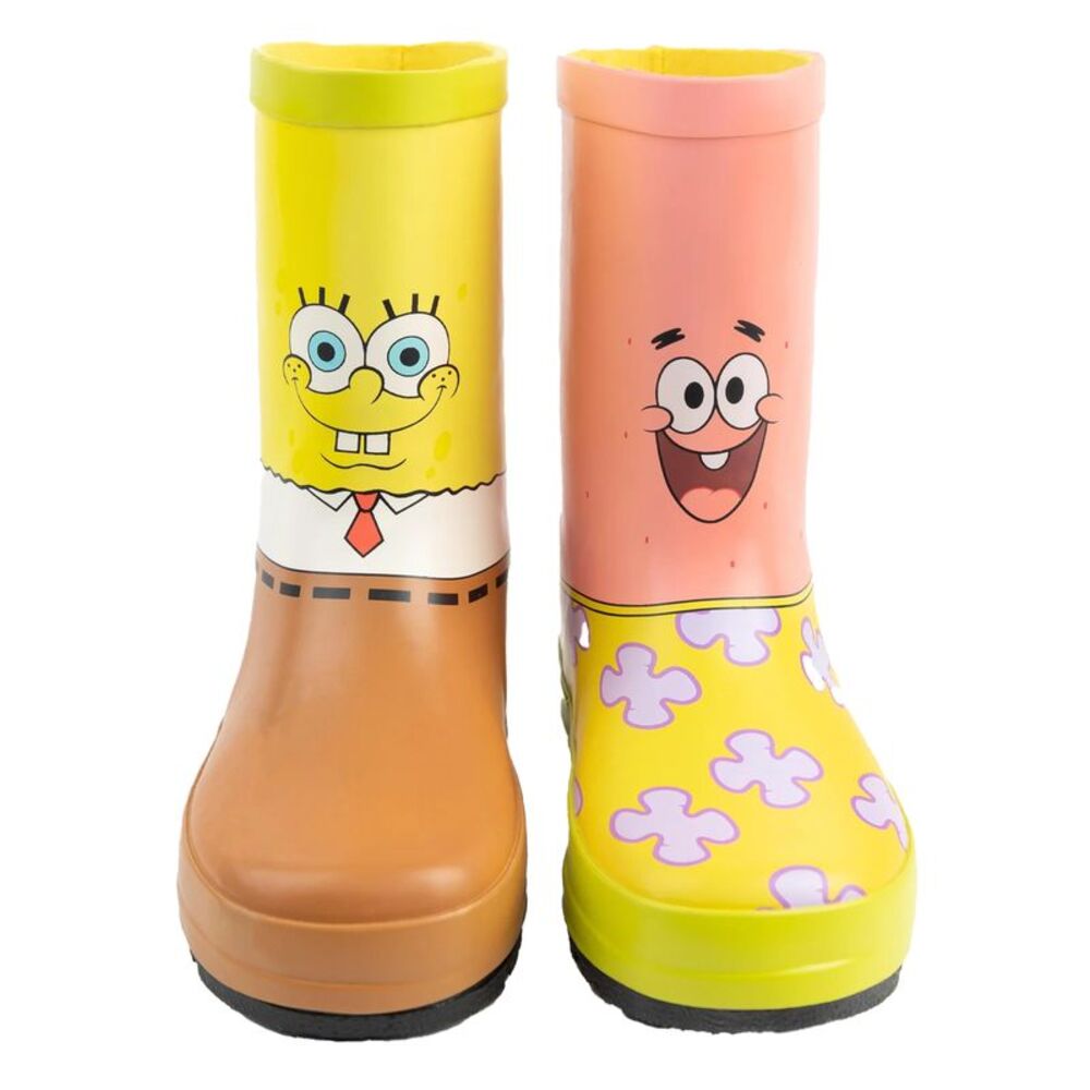 SpongeBob SquarePants Childrens/Kids Character Rain Boots / Yellow/Pink/Brown